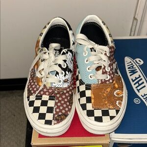 Vans Womens Patchwork Sneakers - Black, Brown, Blue